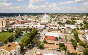 Aerial View Quaint Charming And Humble Over Springfield Missouri
