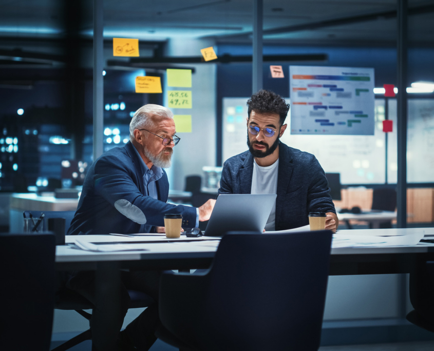 Businesspeople In Modern Office Business Meeting Of Two Managers