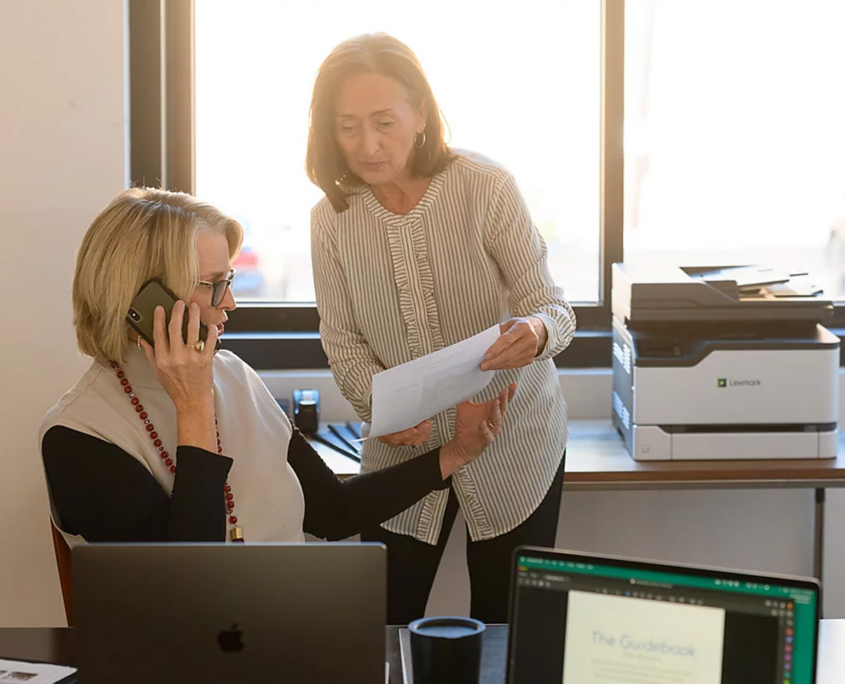 Lawyer Looking At A Document Printed From A Lexmark Printer